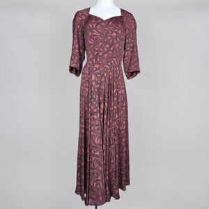 Vintage Nicole Miller Printed Long Sleeve Dress